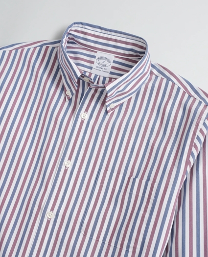 Regent Regular-Fit Sport Shirt, Brooks Brothers Stretch Performance Series with COOLMAX®, Alternating Stripe, image 2