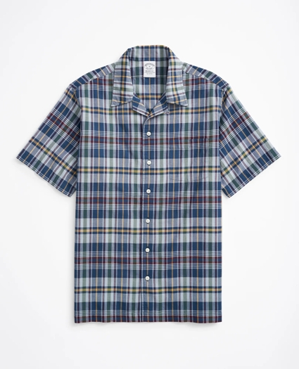 Regent Regular-Fit Sport Shirt, Camp Collar Short-Sleeve Madras, image 1
