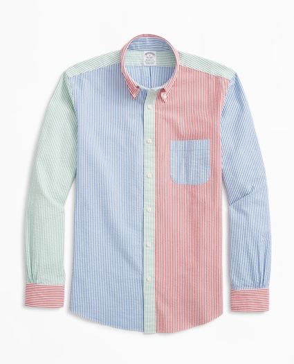 Stretch Regent Fit Sport Shirt, Fun Stripe Seersucker, image 1