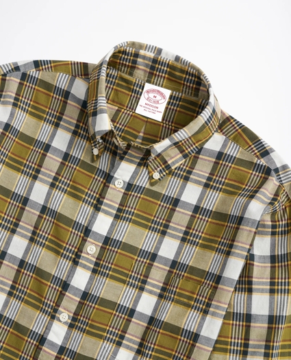 Madison Classic-Fit Sport Shirt, Green Madras, image 2