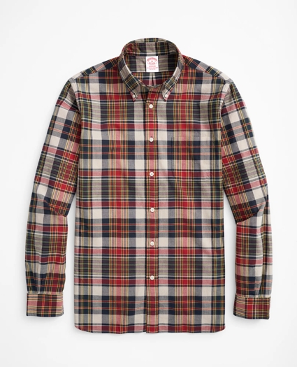 Madison Classic-Fit Sport Shirt, Red Madras, image 1