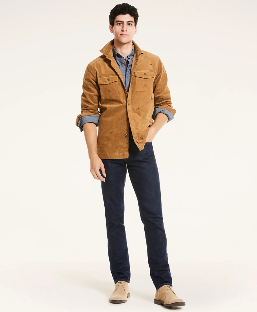 Embroidered Stretch Corduroy Shirt Jacket Embroidered Stretch Corduroy Shirt Jacket