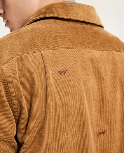 Embroidered Stretch Corduroy Shirt Jacket, image 3