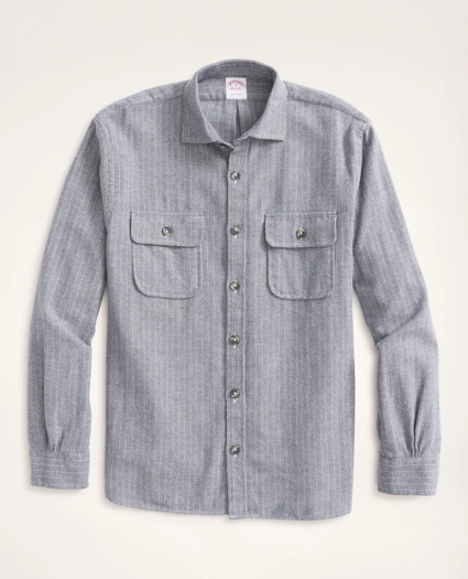 Flannel Herringbone Shirt Jacket, image 1