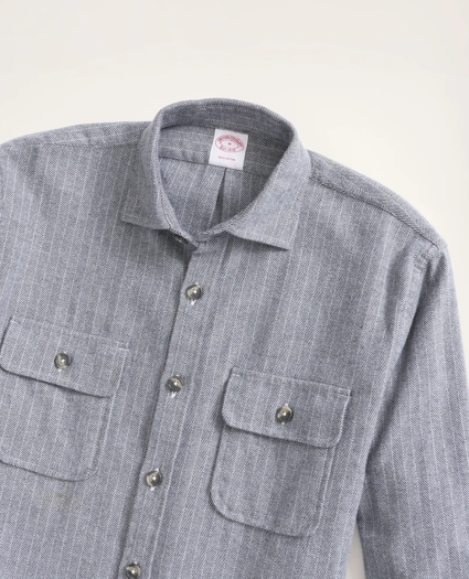 Flannel Herringbone Shirt Jacket, image 2