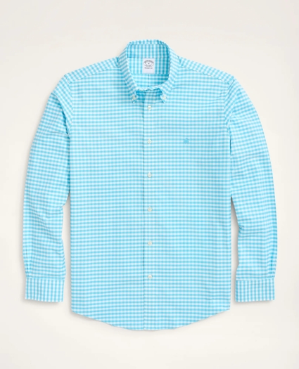Stretch Regent Regular-Fit Sport Shirt, Non-Iron Gingham Oxford, image 1