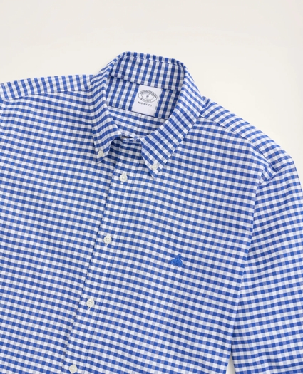 Stretch Regent Regular-Fit Sport Shirt, Non-Iron Gingham Oxford, image 2