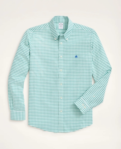Stretch Regent Regular-Fit Sport Shirt, Non-Iron Gingham Oxford, image 1