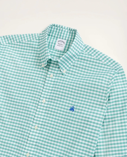 Stretch Regent Regular-Fit Sport Shirt, Non-Iron Gingham Oxford, image 2