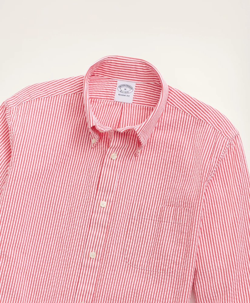 Regent Regular-Fit Sport Shirt, Seersucker Stripe