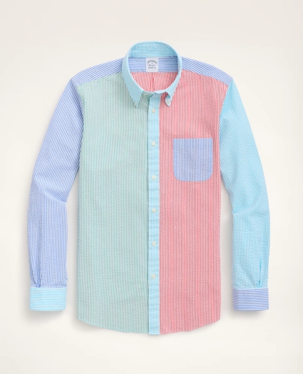 Regent Regular-Fit Sport Shirt, Seersucker Fun Stripe, image 1