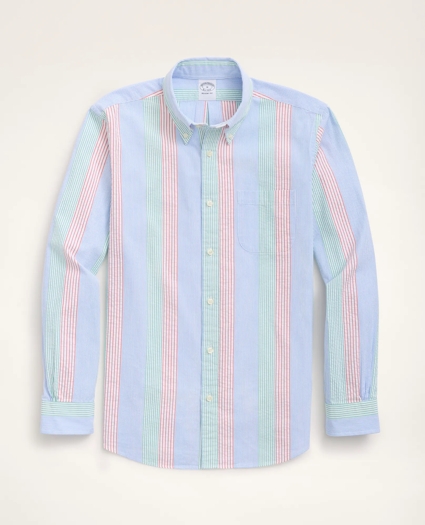 Regent Regular-Fit Sport Shirt, Seersucker Multi-Stripe, image 1