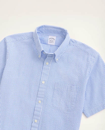Regent Regular-Fit Sport Shirt, Short-Sleeve Seersucker Stripe, image 2