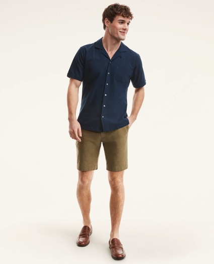 Regent Regular-Fit Sport Shirt, Camp Collar Short-Sleeve Seersucker, image 2