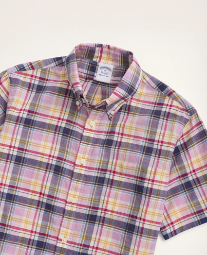 Regent Regular-Fit Sport Shirt, Short-Sleeve Madras, image 2