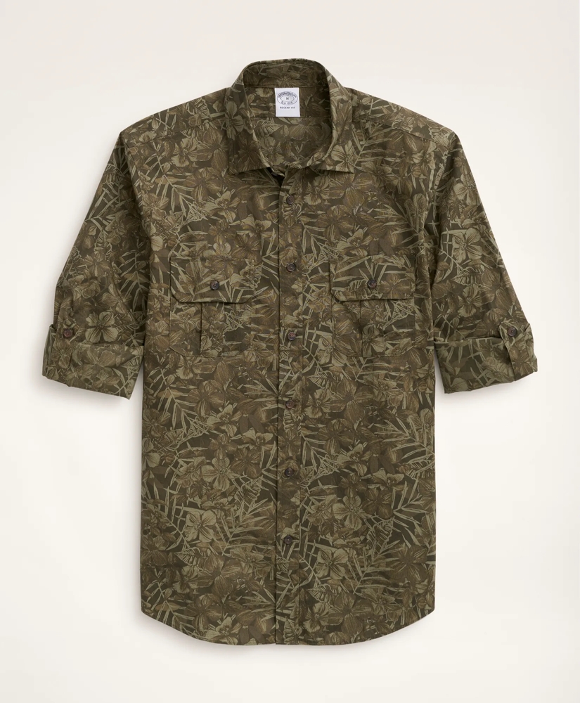 Regent Regular-Fit Sport Shirt, Floral Camouflage Print, image 3