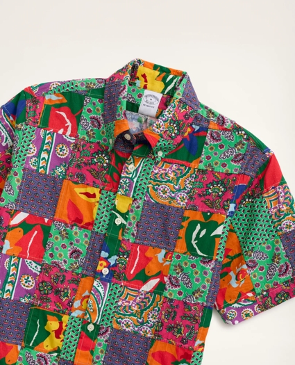 Regent Regular-Fit Short-Sleeve Sport Shirt, Patchwork, image 2