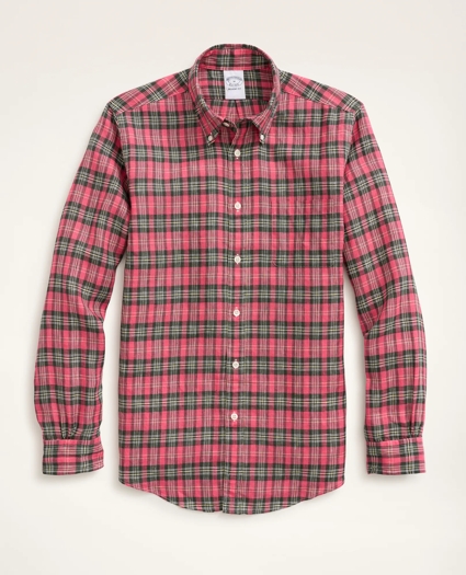 Regent Regular-Fit Irish Linen Faded Tartan Shirt, image 1