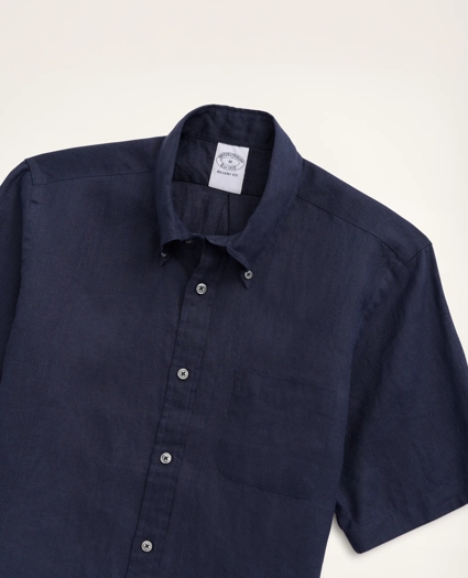 Regent Regular-Fit  Sport Shirt, Short-Sleeve Irish Linen, image 2