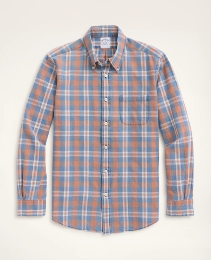 Regent Regular-Fit Oxford Sport Shirt, Plaid Weave, image 1