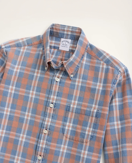 Regent Regular-Fit Oxford Sport Shirt, Plaid Weave, image 2