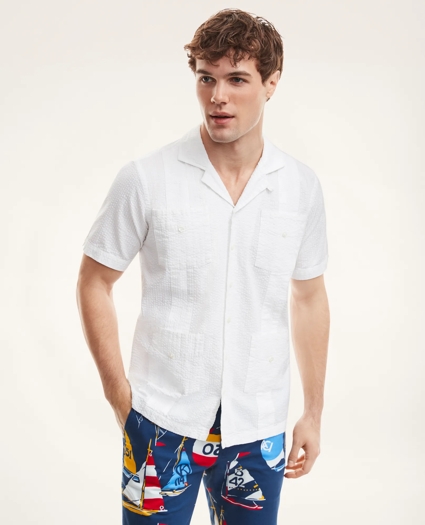 Guayabera Seersucker Short-Sleeve Shirt, image 1