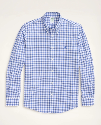 Stretch Milano Slim-Fit Sport Shirt, Non-Iron Check, image 1
