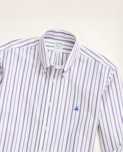 Stretch Milano Slim-Fit Sport Shirt, Non-Iron Stripe, image 2