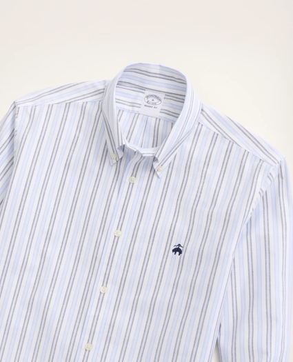 Stretch Regent Regular-Fit Sport Shirt, Non-Iron Alternating Stripe Oxford, image 2