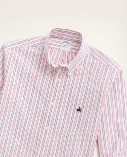 Stretch Regent Regular-Fit Sport Shirt, Non-Iron Alternating Stripe Oxford, image 2
