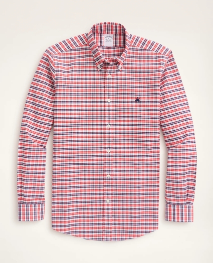 Stretch Regent Regular-Fit Sport Shirt, Non-Iron Alternating Check Oxford, image 1