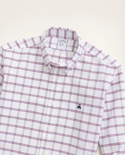 Stretch Regent Regular-Fit Sport Shirt, Non-Iron Outline Windowpane Oxford, image 2