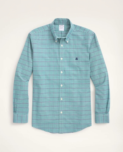 Stretch Regent Regular-Fit Sport Shirt, Non-Iron Oxford Button Down Collar Microcheck, image 1