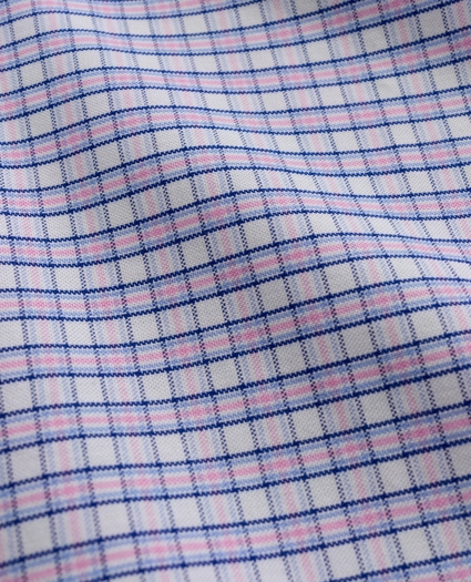 Stretch Madison Relaxed-Fit Sport Shirt, Non-Iron Mini-Check Oxford Button Down Collar, image 2