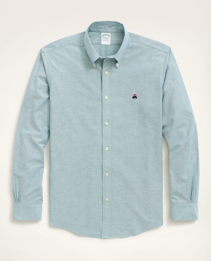 Stretch Milano Slim-Fit Sport Shirt, Non-Iron Oxford Button Down Collar, image 1