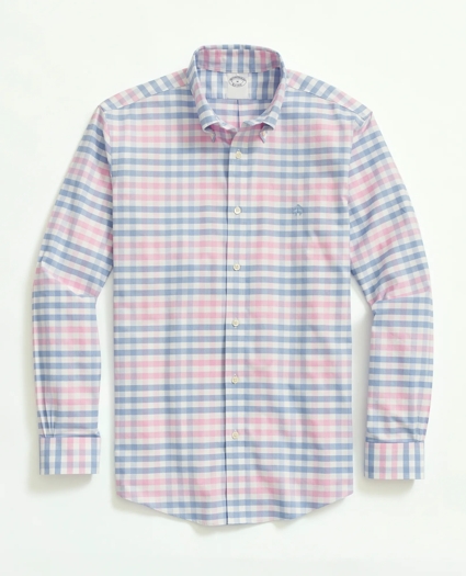 Stretch Non-Iron Oxford Button-Down Collar, Multi-Gingham Sport Shirt, image 1