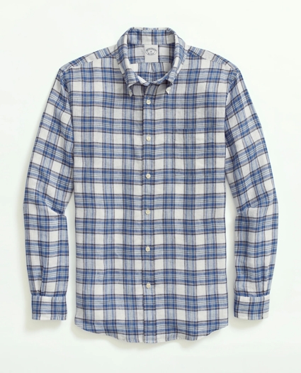 Irish Linen Check Sport Shirt, image 1