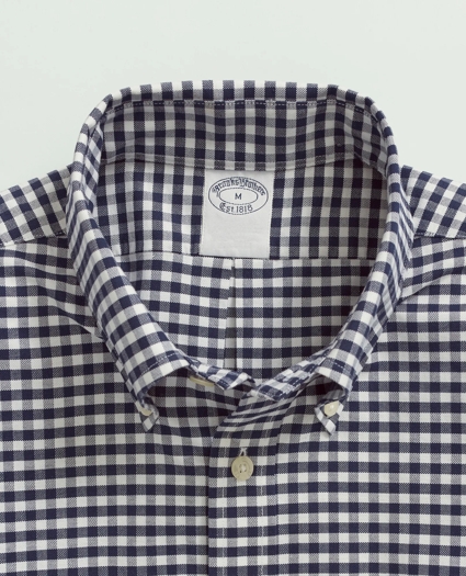 Stretch Non-Iron Oxford Button-Down Collar, Gingham Sport Shirt, image 2