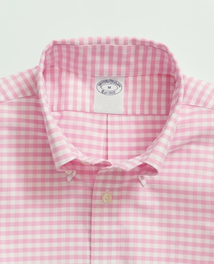 Stretch Non-Iron Oxford Button-Down Collar, Gingham Sport Shirt, image 2