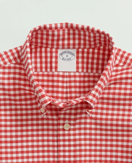 Stretch Non-Iron Oxford Button-Down Collar, Gingham Sport Shirt, image 2