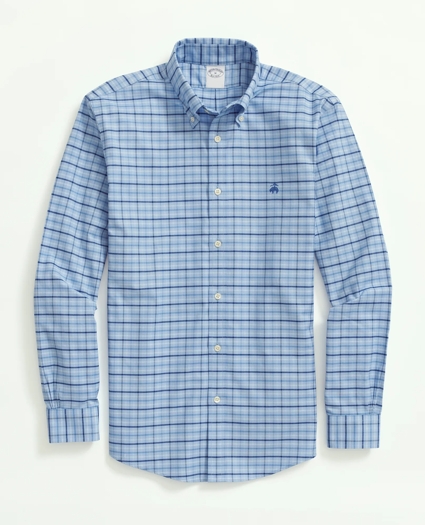 Stretch Non-Iron Oxford Button-Down Collar, Check Sport Shirt, image 1