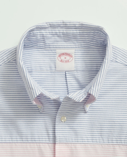 Cotton Oxford Button-Down Collar, Fun Stripe Sport Shirt, image 2