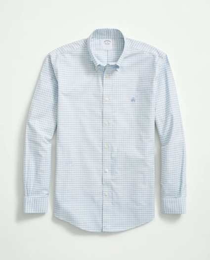 Stretch Non-Iron Oxford Button-Down Collar, Mini Check Sport Shirt, image 1