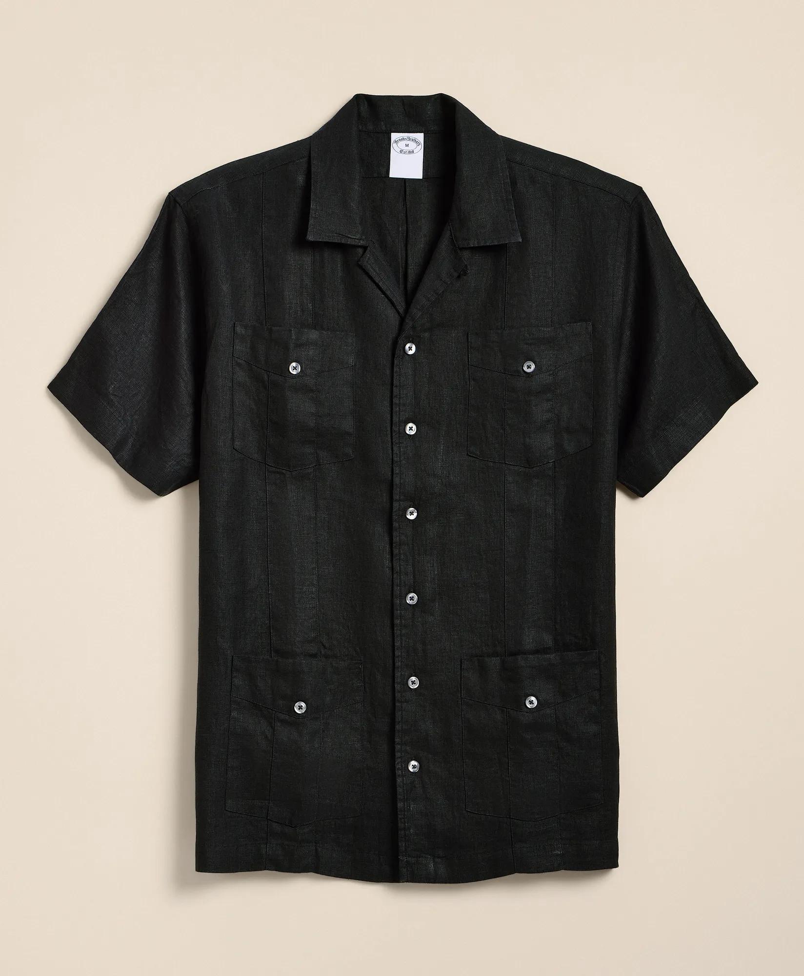 Irish Linen Short Sleeve Guayabera Shirt, image 1