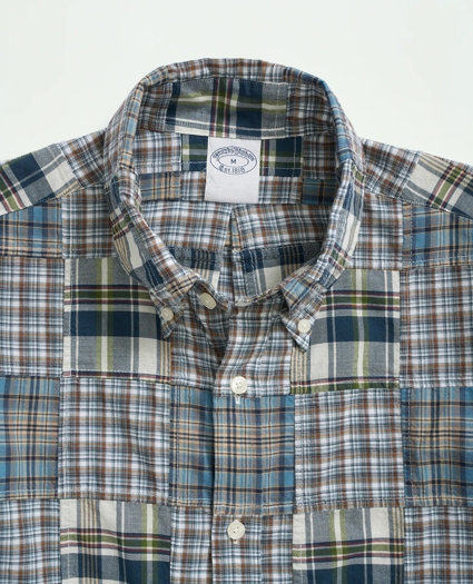 Washed Cotton Madras Button-Down Collar Sport Shirt, image 2