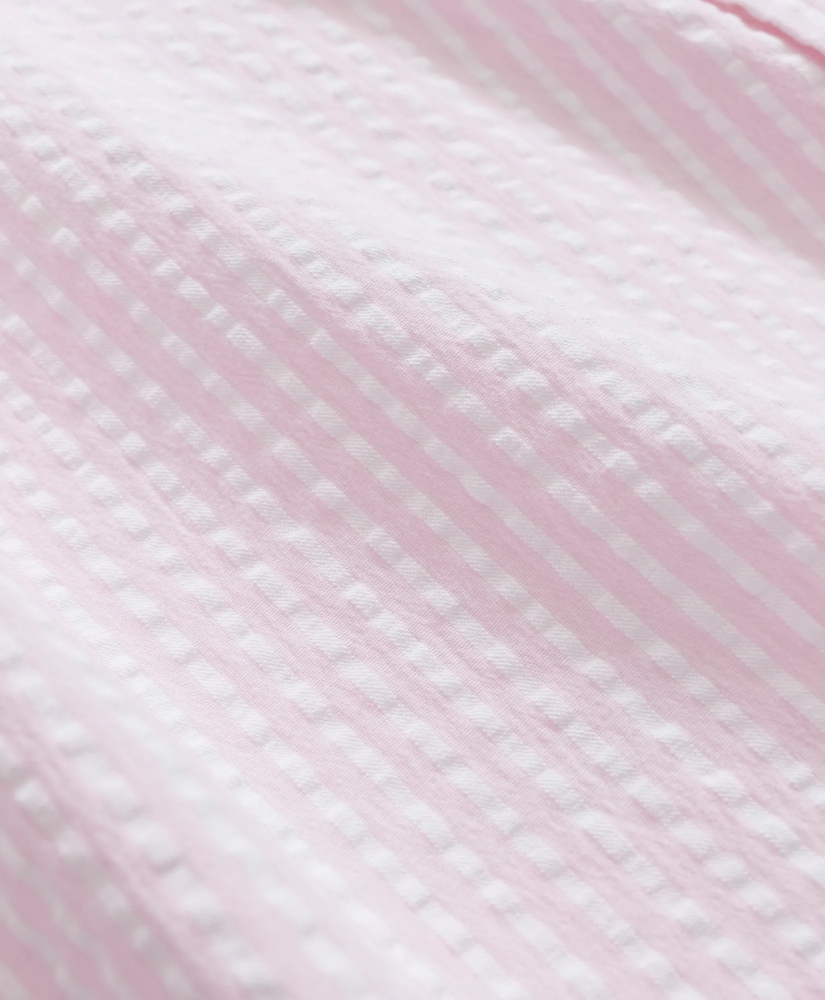 Stretch Cotton Seersucker Button-Down Collar, Bengal Stripe Sport Shirt, image 3