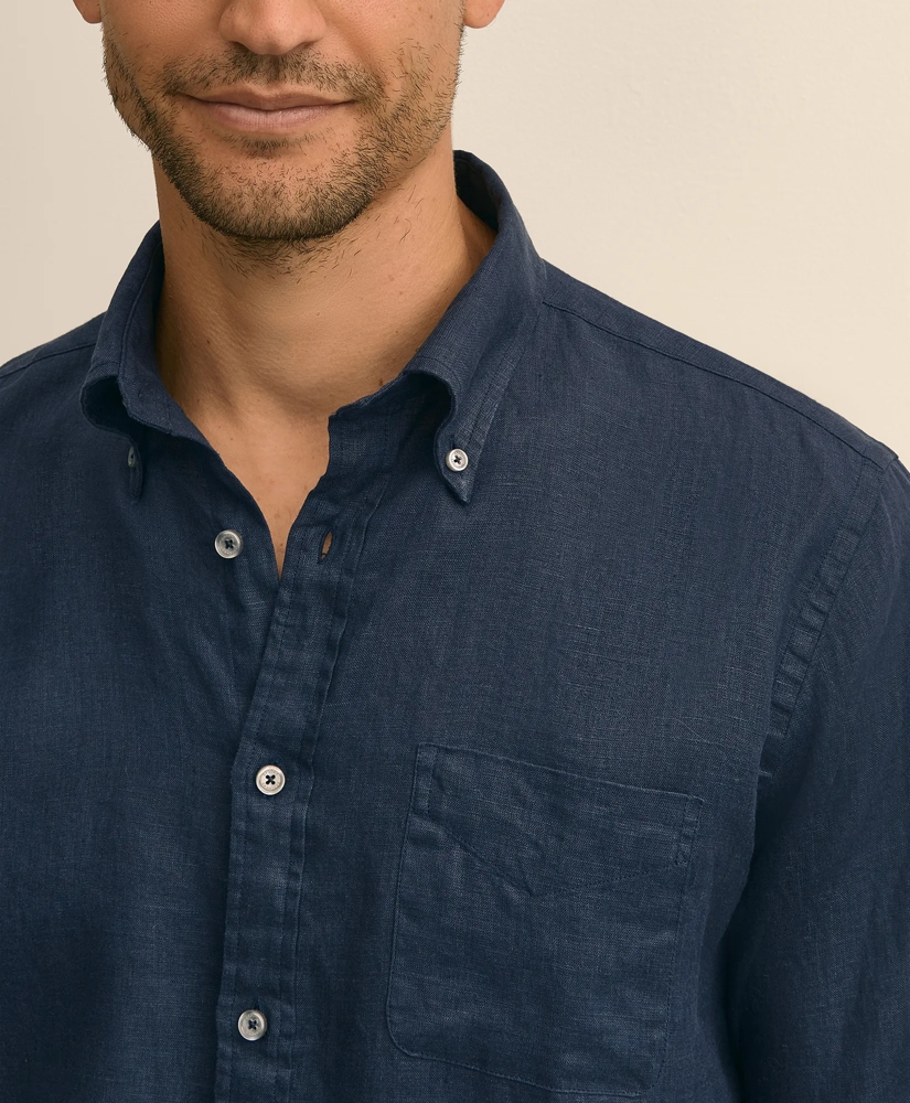 Washed Cotton Seersucker Button-Down Collar Sport Shirt, image 2