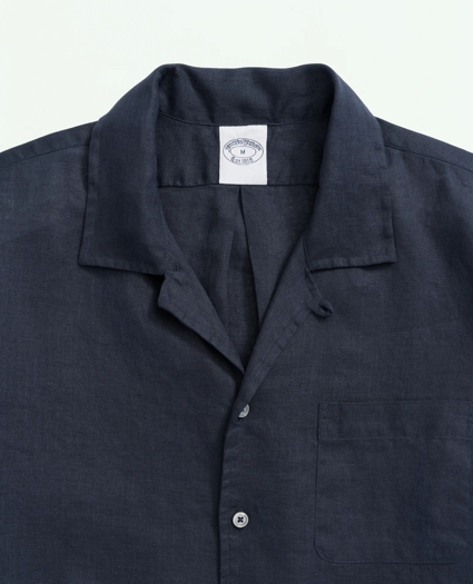 Irish Linen Camp Collar Short-Sleeve Sport Shirt, image 2
