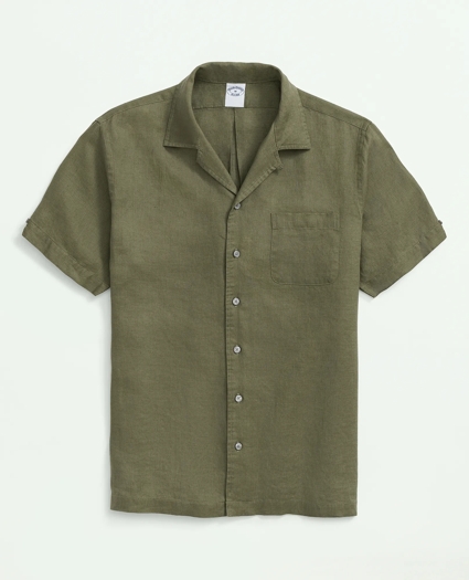 Irish Linen Camp Collar Short-Sleeve Sport Shirt, image 1