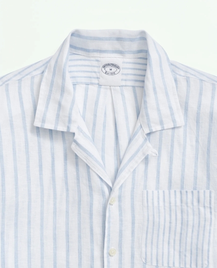 Irish Linen Camp Collar, Fun Stripe Short-Sleeve Sport Shirt, image 2